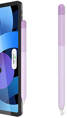 Delidigi Silicone Cover Compatibile con Apple Pencil 2 Generazione e Apple Pencil Pro(2024), Colore Gradiente Silicone Custodia Protettiva Coperchio Accessori (Lavanda)