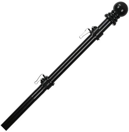 COCOHOME Fahnenmast ohne Halterung – 2,5 cm Professioneller drehender Metall-Fahnenmast für Haus 3 x 5 amerikanische Marine-Flagge, Outdoor verhedderungsfrei, robust, verbesserter Fahnenmast (schwarz)