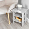 URBNLIVING 2 Tier Wooden Modern Side End Table (Grey)