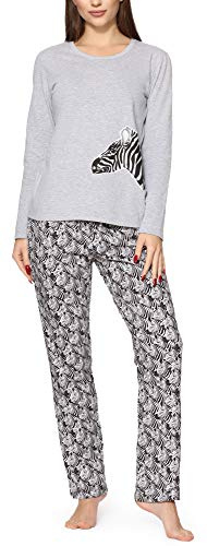 Merry Style Damen Lang Zweiteiliger Schlafanzug aus Baumwolle Pyjama Set Winter MS10-169