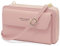 HNOOM Handy Umhängetasche Damen Handytasche zum Umhängen Handy Schultertasche Brieftasche Klein Crossbody Tasche Handy Geldbeutel Handytasche Geldbörse mit Kartenfächer, Schultergurt (Rosa)
