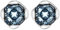 UNOde50 Sterling Silber plattierte Ohrringe mit blauem facettiertem Kristall mit Würfelverschluss und Logo-Gravur