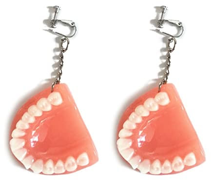 XIGAWAY Funny Dental Teeth Ohrringe 3D Zahn Modell Haken Ohrringe Falsche Zähne Ohrringe, Stein,