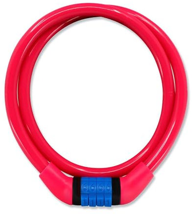 Crazy Safety Fahrradschloss für Kinder | Wetterfeste Fahrradkette | Einfach zu bedienendes Zahlenschloss | Fahrradschloss für Kinder | Fahrradzubehör (Rosa)