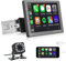 Podofo A-pple CarPlay Autoradio 1 Din con Bluetooth, 9 Pollici HD Rimovibile Schermo Stereo Auto Radio Compatibile con Telecomando, Mirror Link, AUX/TF/USB + Telecamera per Retromarcia