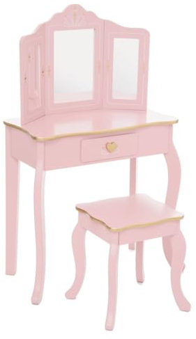 Atmosphera - Kinderfrisiertisch und -hocker Sissi - rosa - Altrosa