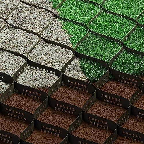 WHOCF Grille Géo Stabilisateur Gravier 5cm de Profondeur pour Sol/Paysage, Système De Pavage Perméable Se Pliant Flexible, Grille D'allée Hdpe pour Camping-Car Camion Léger RV Dalle Jardin