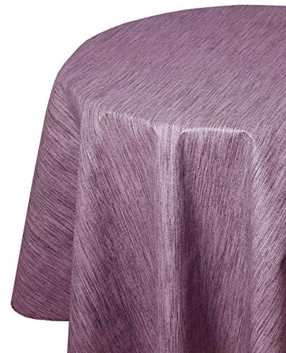 Wachstuch Wachstischdecke Tischdecke Gartentischdecke Größe wählbar Robuste Leinen Prägung Lila Rund 130 cm abwaschbar