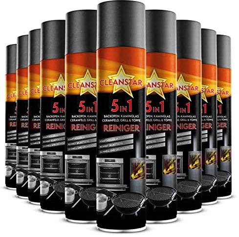 CLEANSTAR 5 in 1 Reiniger - Mehrzweck Schaumreiniger geeignet für Backofen, Ceranfeld, Grill, Töpfe und Kaminglas – schnelle & gründliche Aktivschaum Reinigung, je 400ml (5)