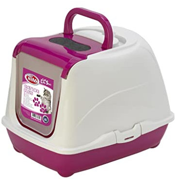 Pet Nova Katze Toilette 50cm,pink. Größe: L-Länge 50 / W-Tiefe 39 / H-Höhe 37 cm, P-CATLIFEPLUS-50CM-PI