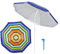 H HANSEL HOME Sombrilla Playa Inclinable de Acero Parasol Playa Plegable Protección Solar - 180cm, Multicolor, con Soporte