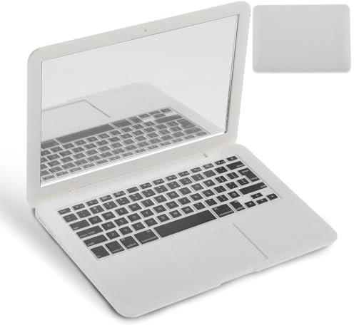 TIESOME Katzenspielzeug Laptop Minispiegel, winziger Computerspiegel Katzenspielzeug Tasche Make up Spiegel gefälschter Laptop für Puppenhaus Dekoration Katzenspielzeug(Silber)