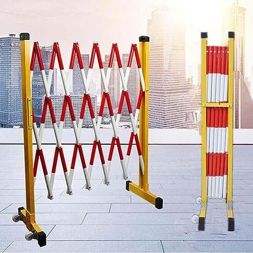 XTGDIEM Erweiterbare Mobile Leitplanke, Klappbares Sicherheitstor Mit Rollen, Einziehbares Einfahrtstor, Straßengaragenbau-Einfahrtszaun, Einziehbares Verkehrsscherentor (Size : H120CM+L200cm/6.5ft)