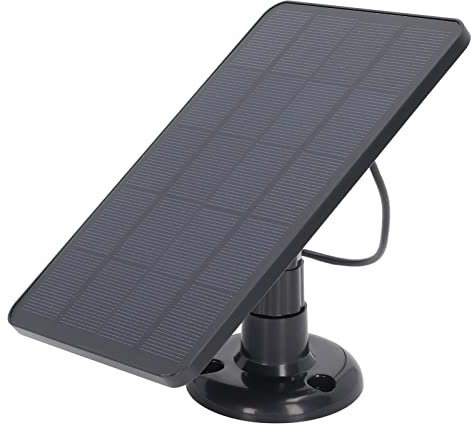 Panneau Solaire 4 W pour Caméra de sécurité, Panneau Solaire USB 5 V pour Caméras DC 5 V, Chargeur de Panneau Solaire USB étanche IP65 avec Micro USB pour Caméra à Batterie (noir)