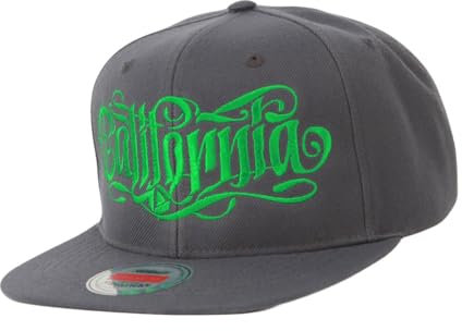 MarkMark California Snapback Flat Brim Hat Hiphop Baseball Cap Stickerei Verstellbar AL21572, anthrazit, 56