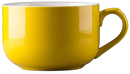 Tazones De Sopa De Cerámica Taza De Café Grande, Tazas De Sopa Con Asa Apto Para Microondas Y Lavavajillas Para Cereal Postre Ensalada Té Leche Avena-amarillo-750ML/25.4oz