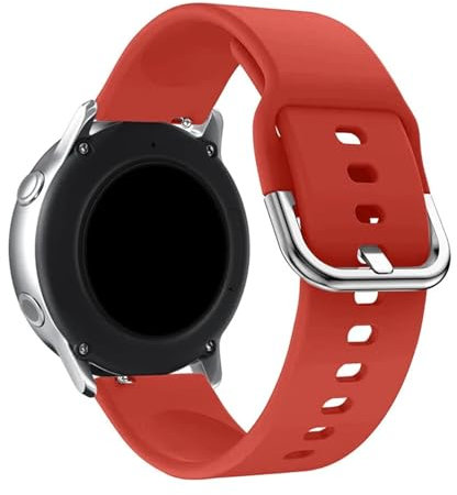 LKQASD 20 mm 22 mm Armband kompatibel mit Galaxy Watch 6/5/Pro/3/4/6 Classic 43 mm 47 mm/Active 2 Silikon-Sportarmband kompatibel mit Gt 3-2-2e Band (Color : Red S 05, Size : Galaxy 6 40mm 44mm)