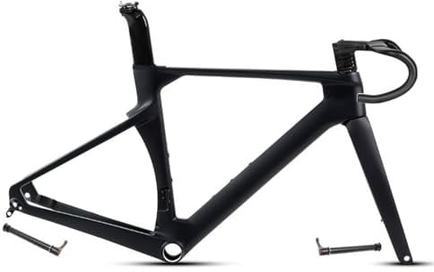 HIMALO Road Bike Frameset 700C Carbon Racing Frame With Fork Handlebar Thru Axle Disc Brake Frame 43.5/46/48/50/52/54/56cm Lightweight Internal Routing (Size : 48CM)