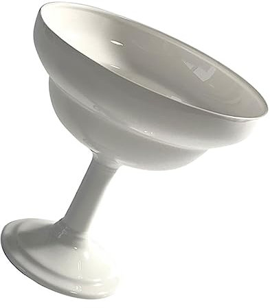 Zerodeko Kelch aus Keramik kleine Dessertbecher Cocktailgläser mit Stiel Tassen fuß Puddingbecher Dessertschale für die Party Knochenporzellan Eisbecher Salatschüssel Weiß