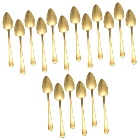 OUNONA 18 Pièces 304 stainless steel inoxlm coffeeb yuzu deserte fruit spoon eat cuillère à pamplemousse cuillères à dessert goûter cuillère à dessert cuillère à mélanger cuillère à glace