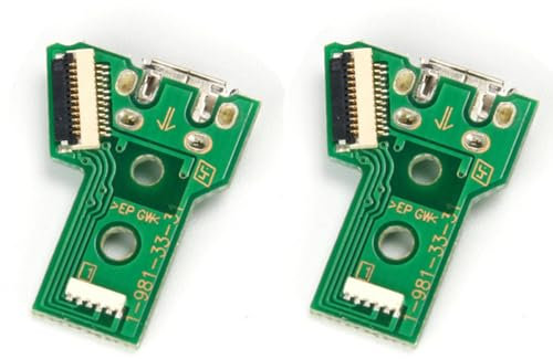 CHICHIYANG JDS-040 USB-Ladeanschluss, 12-polig, Ersatz für Sony PS4 Pro 5. Generation, 2 Stück