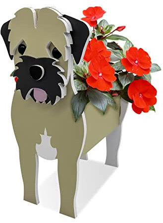 Dog Planter Pot, Cute PVC Plant Pot with Storage, Handmade Planter with Drainage Holes for Garden Decoration, Rectangular Plant Container Holder for Succulents, Cactus ( Color : Border Terrier , Size