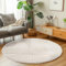 Carpetsale24 Teppich Rund 120 cm Creme, Hochflor Wohnzimmer Teppich, Weich & Flauschig, Skandinavisch Boho Stil, Langflor Shaggy, Pflegeleicht, Jute Rückseite
