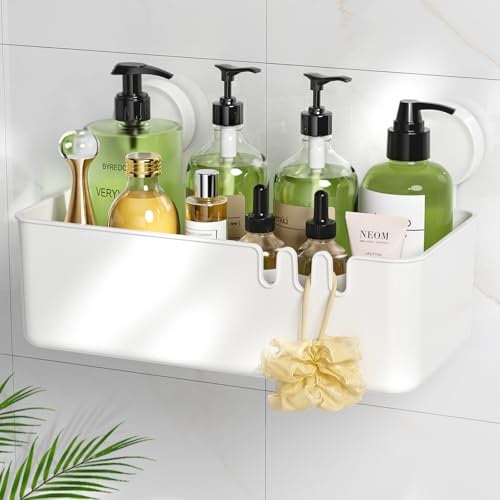 Luxear Mensola Doccia con Ventosa Senza Foratura Porta Sapone Doccia Rimovibile Portaoggetti Doccia Impermeabile Resistenti agli Oli Porta Shampoo Doccia per Casa Bagno Cucina