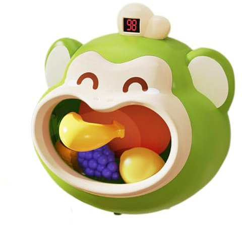 Generisch Panier de basket-ball pour enfant en bas âge, panier de basket mignon avec panneau d'affichage, ensemble de panier de basket pour , tête de singe avec accessoires de fruits
