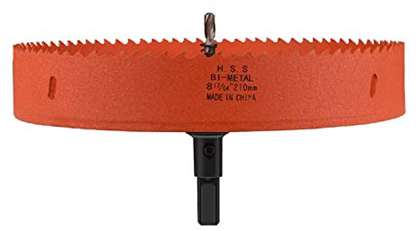 Scie cloche bimétallique HSS, scies cloches, profondeur de coupe bimétallique HSS, diamètre 200-250 mm, convient for la coupe du bois, des cloisons sèches et des tôles souples(Diameter 210mm)