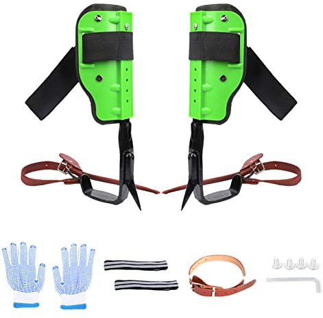 Tree Climbing Gear Set - Tree Climbing Gear Arborist, Tree Climbing Spurs | Adjustable Non Slip Fruit Picking Tool with Straps and Pedals, Hunting Observation Climbing Gaffs for Tree Fruit Picking