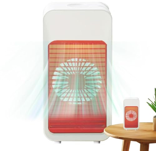 Refrigerador de aire de mesa, enfriador evaporativo, enfriador evaporativo, humidificador silencioso, 7 luces LED para