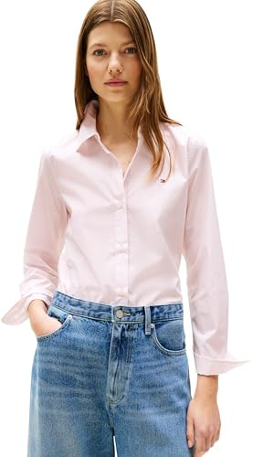 Tommy Hilfiger Chemise Femme Poplin Regular avec Col Pointu