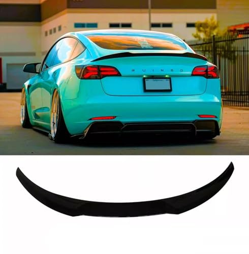 For Auto Perfectionists UK Rear Boot Spoiler Compatible With Tesla Model 3 Spoiler 2017-2024 ABS Gloss Black