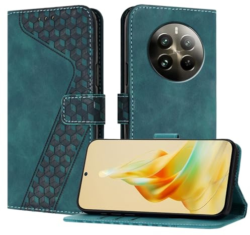 OKZone Funda para Realme 12 Pro 5G/Realme 12 Pro Plus 5G/P1 Pro 5G, PU Cuero Flip Carcasa Fundas Móvil de Tapa Libro Caso Piel PU Billetera Case Telefono Cubrir Móvil Cover con Cáscara de TPU(Verde)