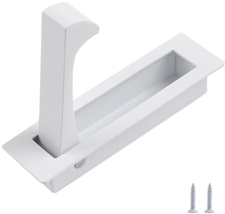 UFURMATE Flush Mount Door Pull, 1Pack 304 Stainless Steel Pocket Door Handle Brushed Flush Mount Hardware Edge Pull for Closet (White)