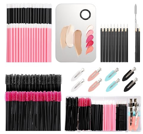 Accesorios de Maquillaje Desechables Pinceles de Labios Máscara Aplicador Conjunto Bandeja de Mezcla Espátula Cepillos Delineadores de Ojos para Belleza Cosmético 230 Piezas