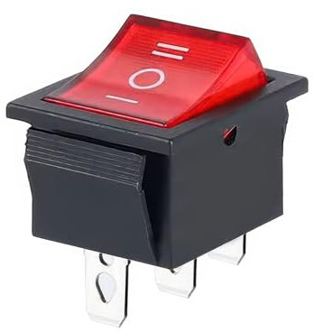 CABLEPELADO - Interruptor basculante, Interruptor 3 posiciones, Interruptor 3 vias, Interruptor 3 pines, Interruptor 3 terminales, Interruptor ON/OFF/ON SPST, 6 A | Rojo