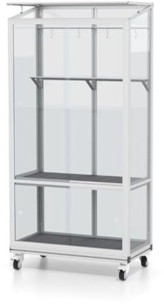 INNOLUX Invernadero de balcón Polis 350 con ruedas, aluminio anodizado, 81 x 43 x 158 cm