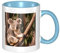 ELSMZXZD Lovely Koala Two Tone Color Ceramic Mugs - Tazza da caffè e tè da 325 ml per bevande calde o fredde - Tazza in porcellana a doppio colore per casa, ufficio e cucina
