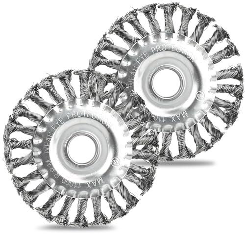 Drahtbürste Flex, 2 Stück 125 x 22 mm Drahtbürste Winkelschleifer mit Gezopften Drahtborsten für Winkelschleifer Bohrmaschine Reinigen und Schleifen
