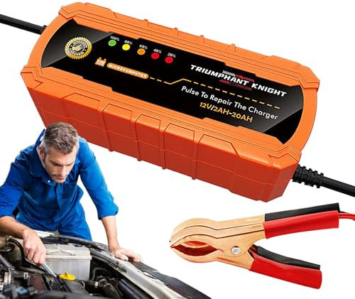 Car Battery Charger 10A - 12V Smart Holder and 24V Fully Automatic with Temperature Compensation for Trucks, Motorcycles, Lawnmowers, Boat