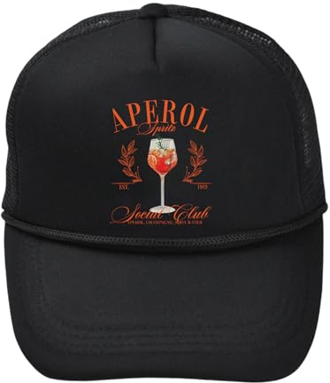 SERTAS Aperol Spritz Cocktail Baseball Caps, Retro Baseball Cap Herren und Damen, Aperol Baseballkappe Für Running Reisen Außenbereich,Aperol Geschenk für Herren und Damen