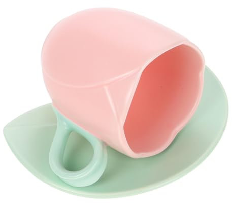 Hemobllo 1 Juego Taza Cerámica Taza de Aesthetic Oficina Juego de Retro Flor Café