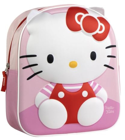 CERDÁ LIFE'S LITTLE MOMENTS Zaino 3D Hello Kitty, Zainetto con Applicazioni in Rilievo e Spallacci Imbottiti, Bambine e Ragazze, Rosa, S
