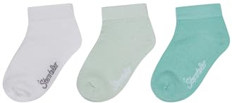 Sterntaler Sneaker Socken 3er Pack Uni – Unisex Baby- und Kindersocken aus Viskose (Bambuszellstoff), hautfreundlich, feuchtigkeitsregulierend, Leuchtmint, Größe 30