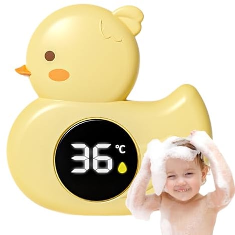 Termómetro Para Agua Del Baño Del Bebé,Juguetes de Baño Infantiles | Termómetro Impermeable con Forma de y Pato para Niños y Niñas