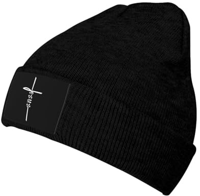 Beanie Winter Mütze Religiöses Jesus-Christentum-Kreuz Leichte Beanie Strickmütze Unisex Thermo Strickmütze für Damen Herren Outdoor