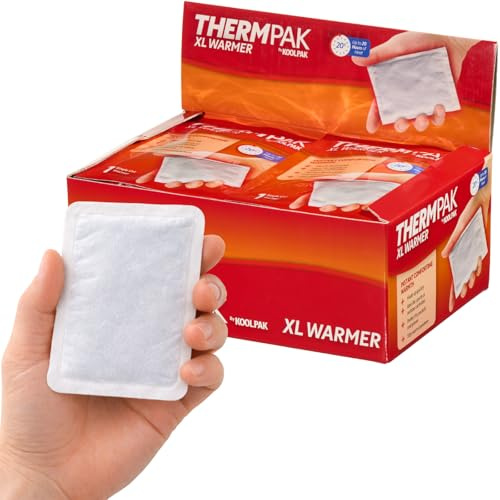 ThermPak XL Hand Warmers – Pack of 120 – Up to 20 Hours Heat – Single Use Pocket Warmers for Gloves, Sports, Camping & Outdoor Activities – 10 x 13cm