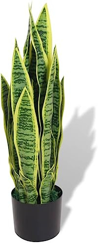 Genérico Planta sansevieria Artificial con macetero 65 cm Verde